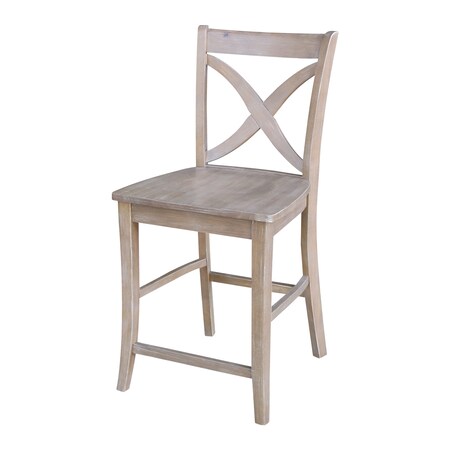 International Concepts Cosmo Counter Height Stool, 24" Seat Height, Washed Gray Taupe S09-142
